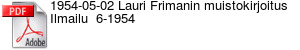1954-05-02 Lauri Frimanin muistokirjoitus Ilmailu  6-1954