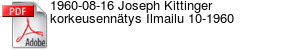 1960-08-16 Joseph Kittinger korkeusenntys Ilmailu 10-1960