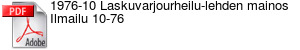 1976-10 Laskuvarjourheilu-lehden mainos Ilmailu 10-76
