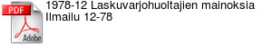 1978-12 Laskuvarjohuoltajien mainoksia Ilmailu 12-78