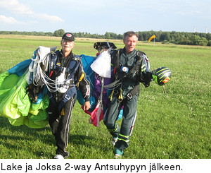 Lake ja Joksa 2-way Antsuhypyn jälkeen.